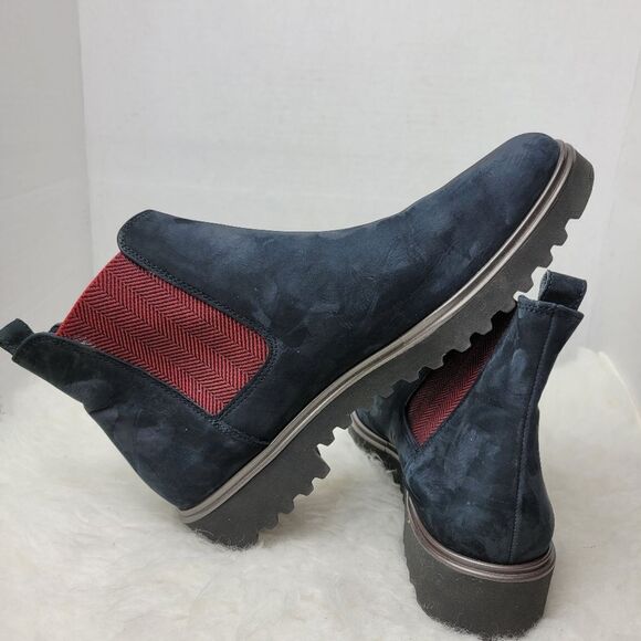 Paul Green Blue Navy Suede Womens Chelsea Boot Shoes Size 8.5 - Picture 5 of 10